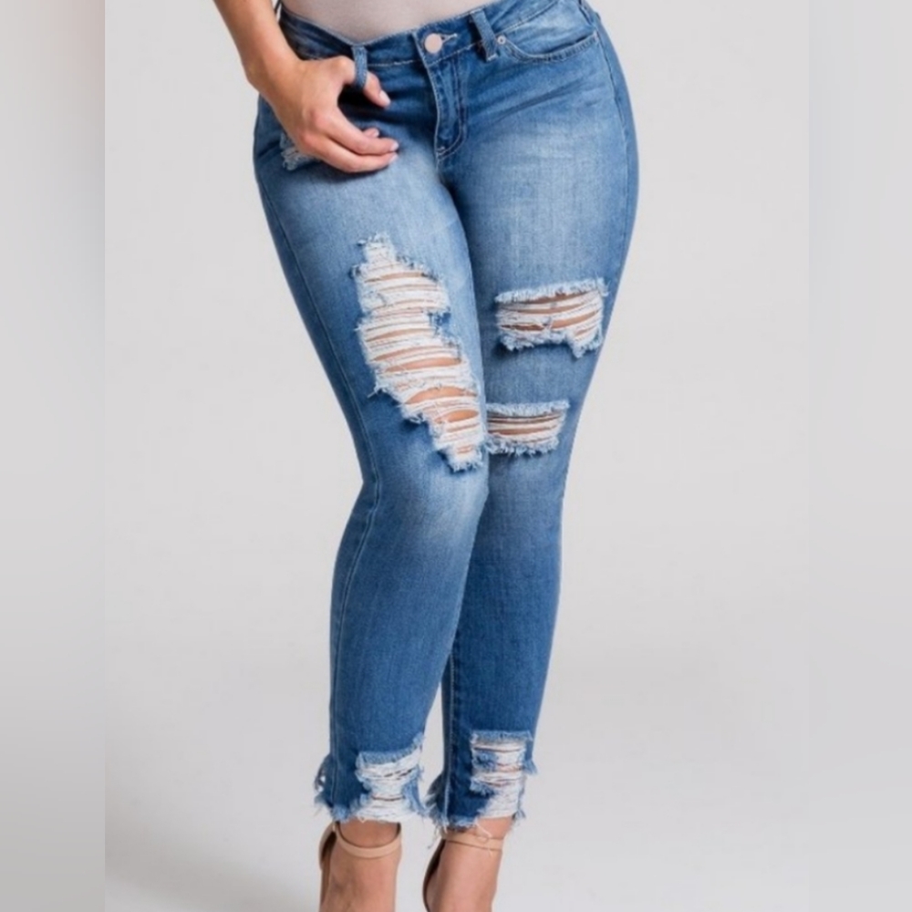 Hybrid destructed jeans